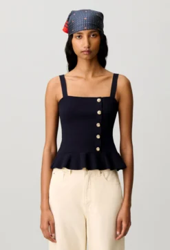 Top maille volant