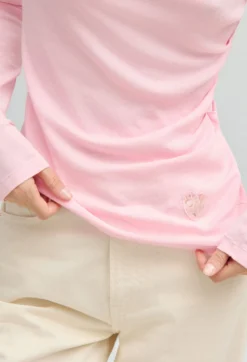 Top rose asymétrique en coton
