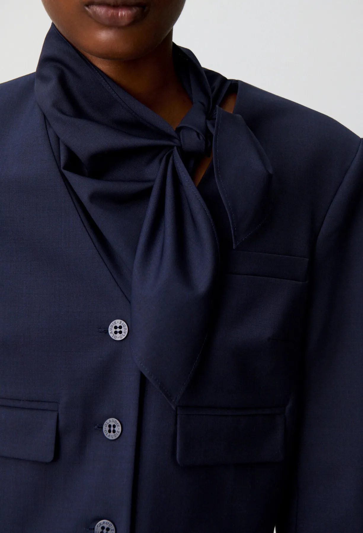 Veste boite laine mélangée