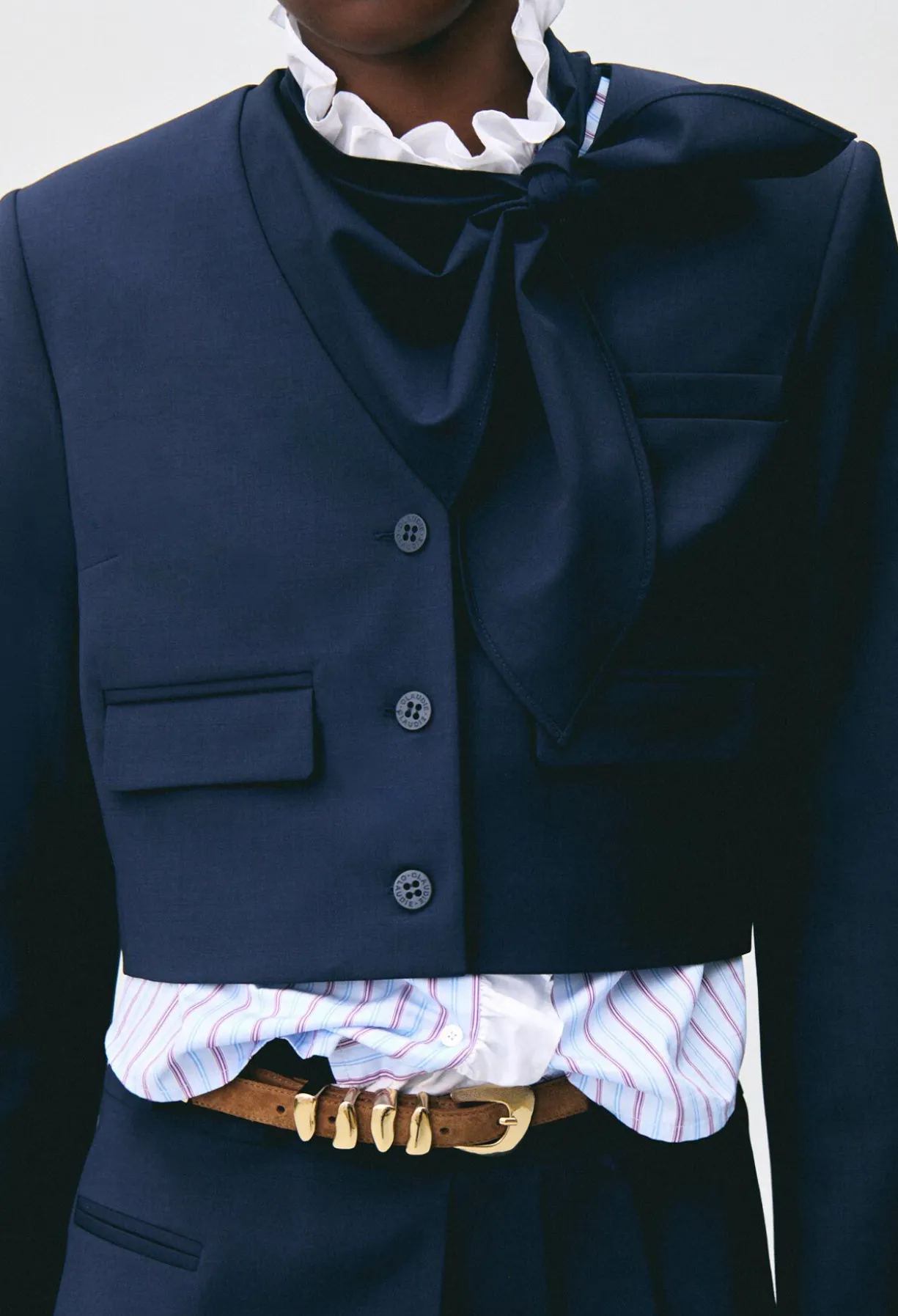 Veste boite laine mélangée