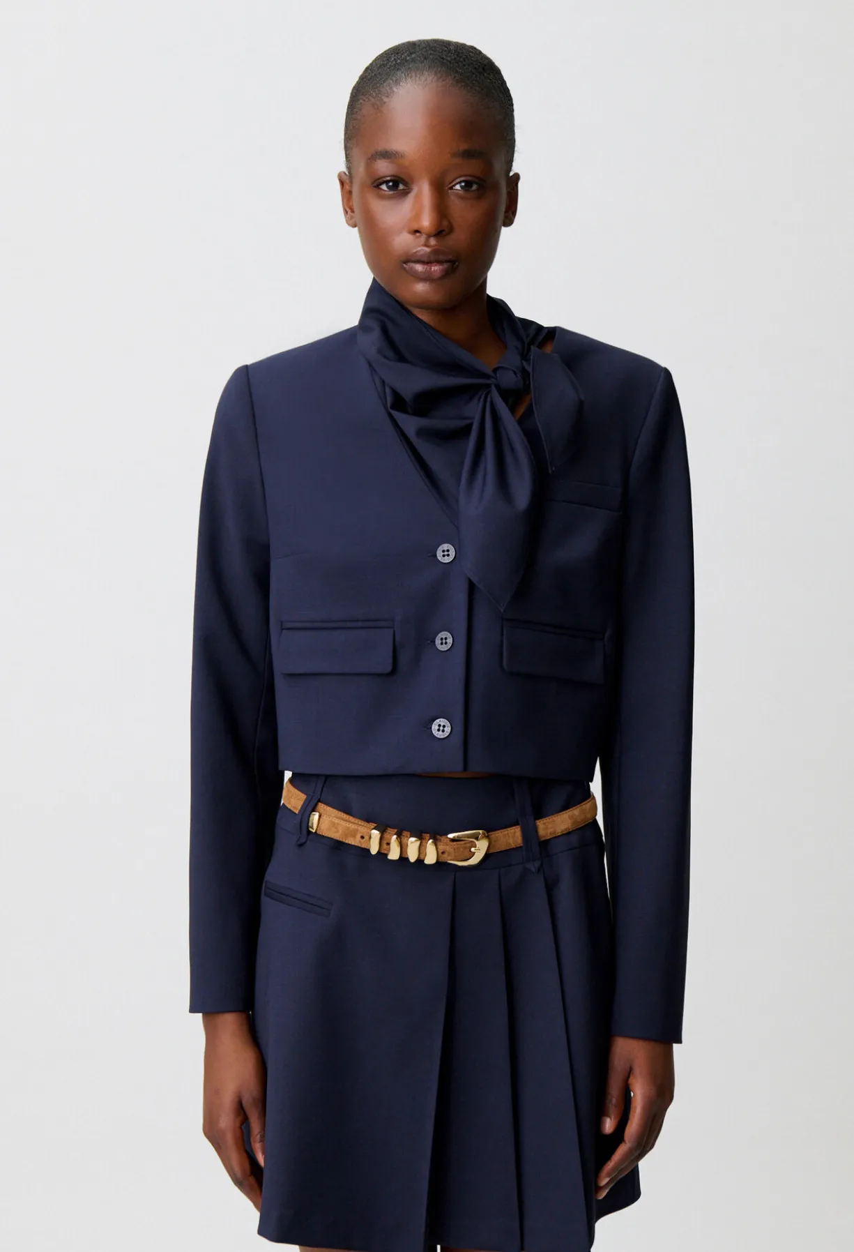 Veste boite laine mélangée
