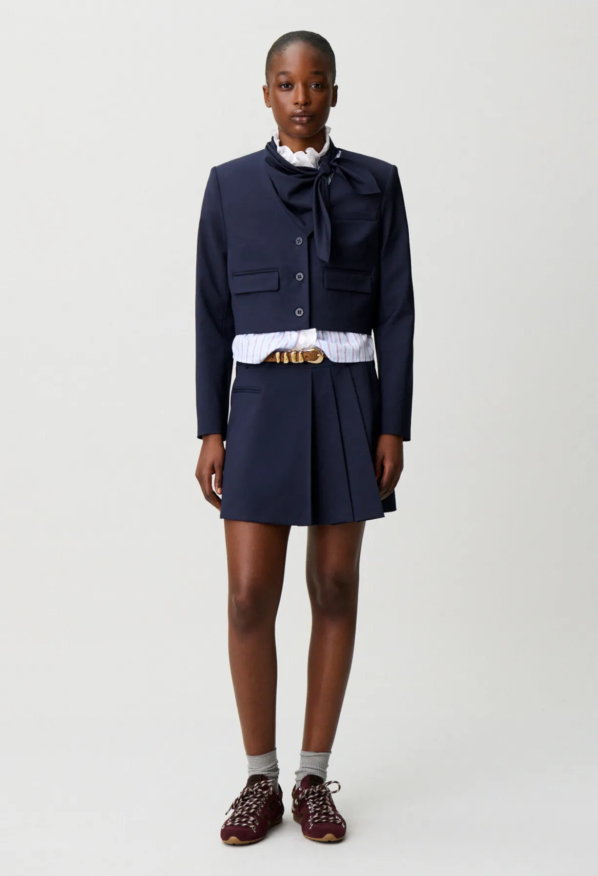 Veste boite laine mélangée
