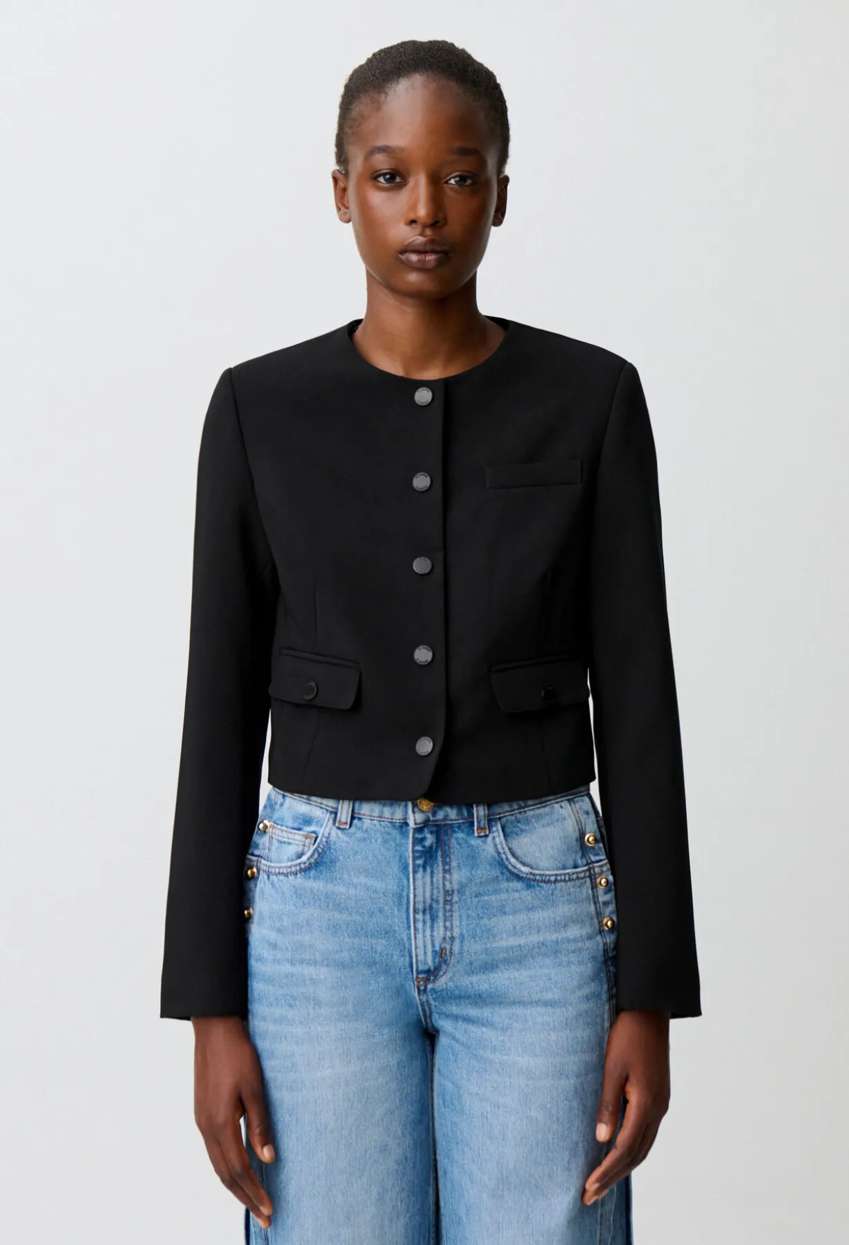 Veste col foulard amovible