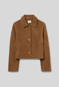 Veste courte cuir suède