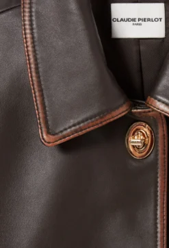 Veste courte cuir vieilli