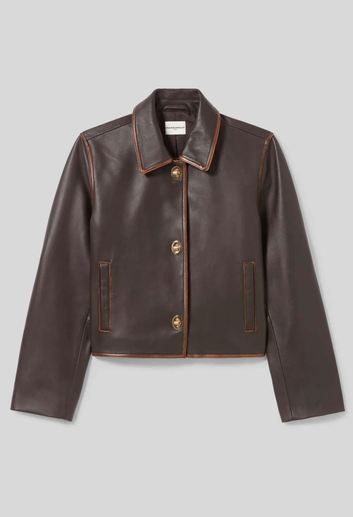 Veste courte cuir vieilli