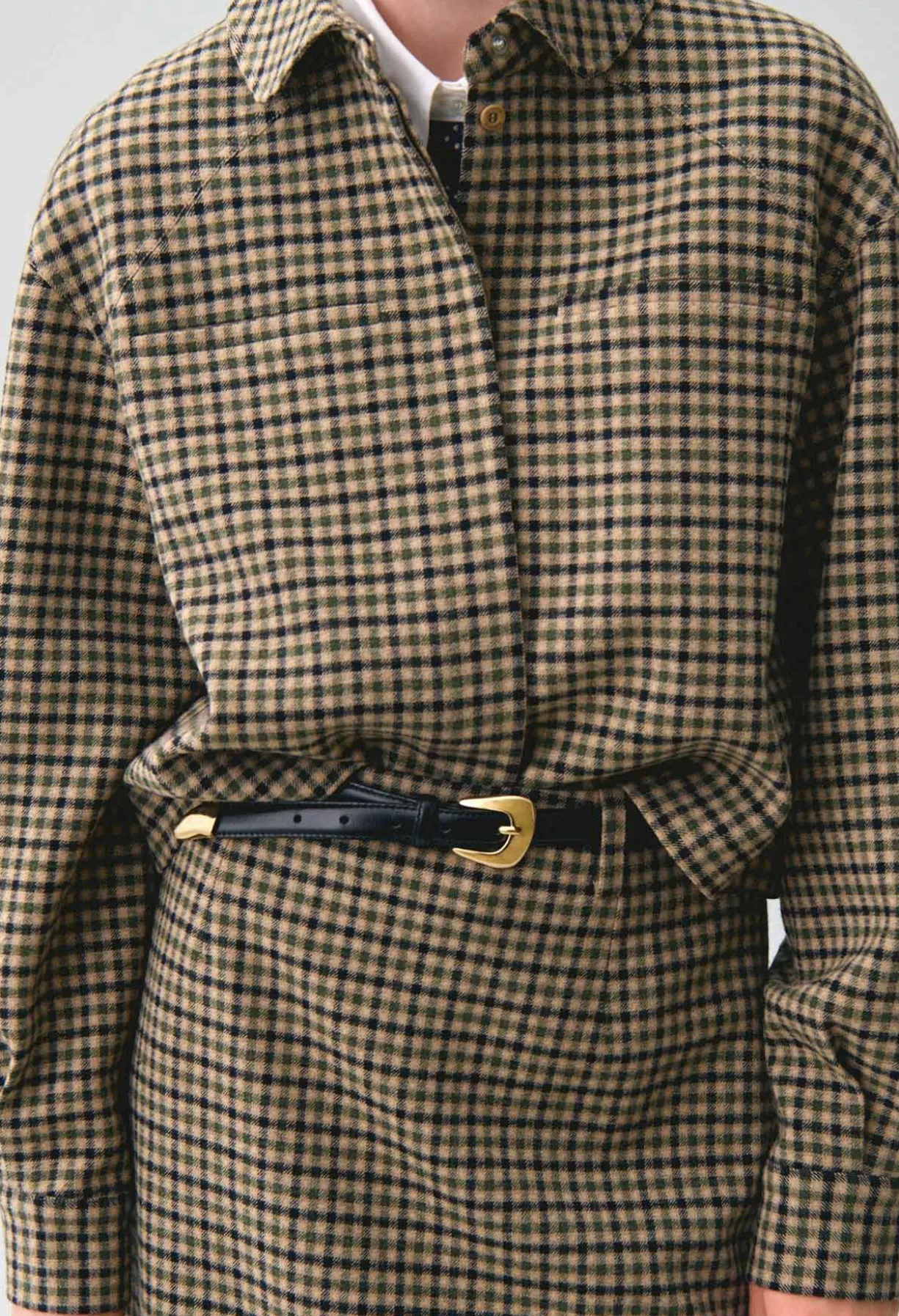 Veste courte laine mélangée à carreaux
