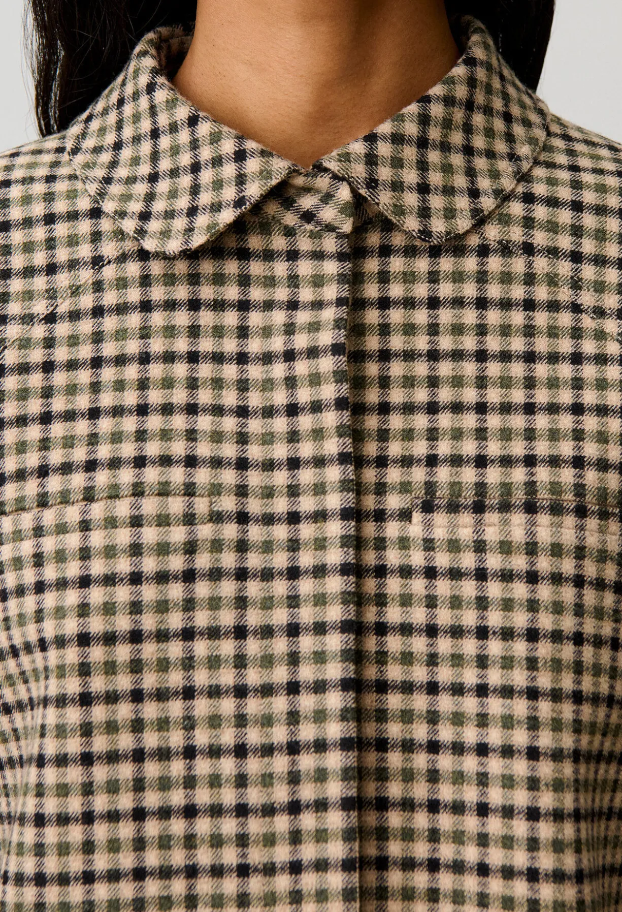 Veste courte laine mélangée à carreaux