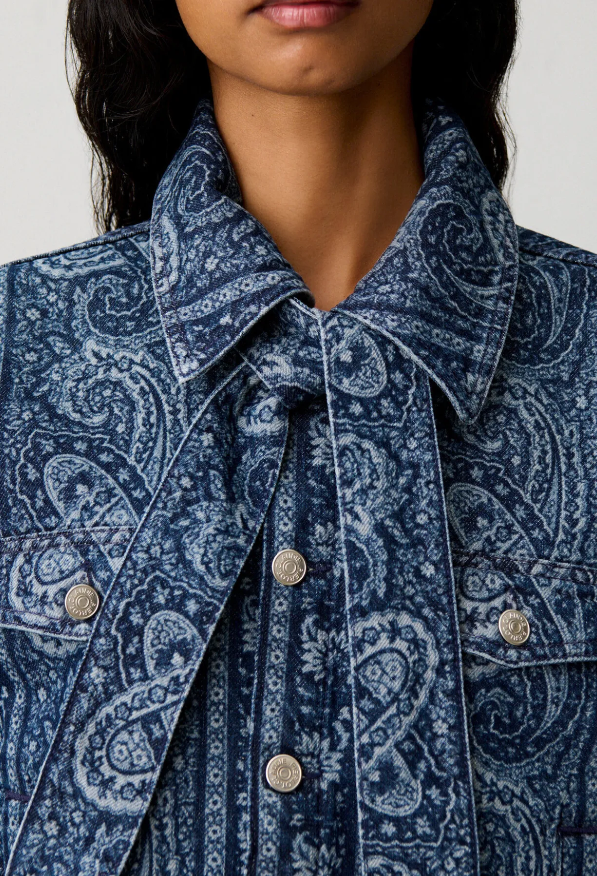 Veste denim imprimée