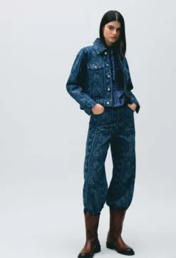 Veste denim imprimée