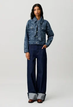 Veste denim imprimée