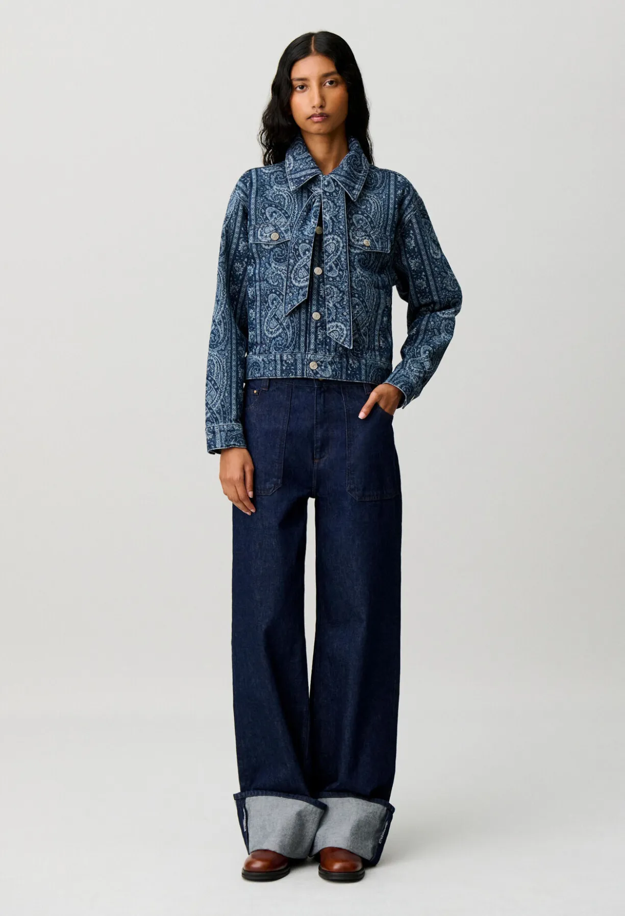 Veste denim imprimée
