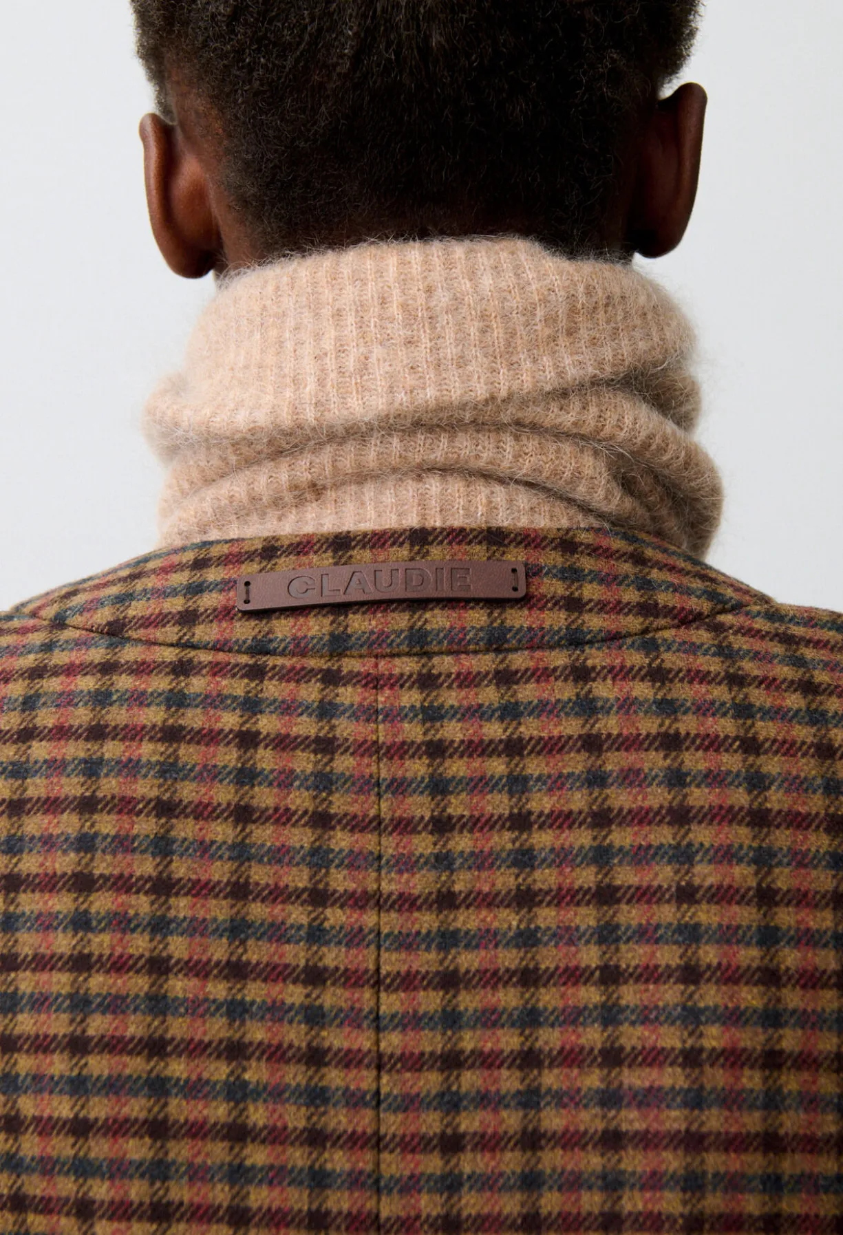 Veste droite à carreaux
