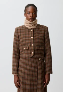 Veste droite à carreaux