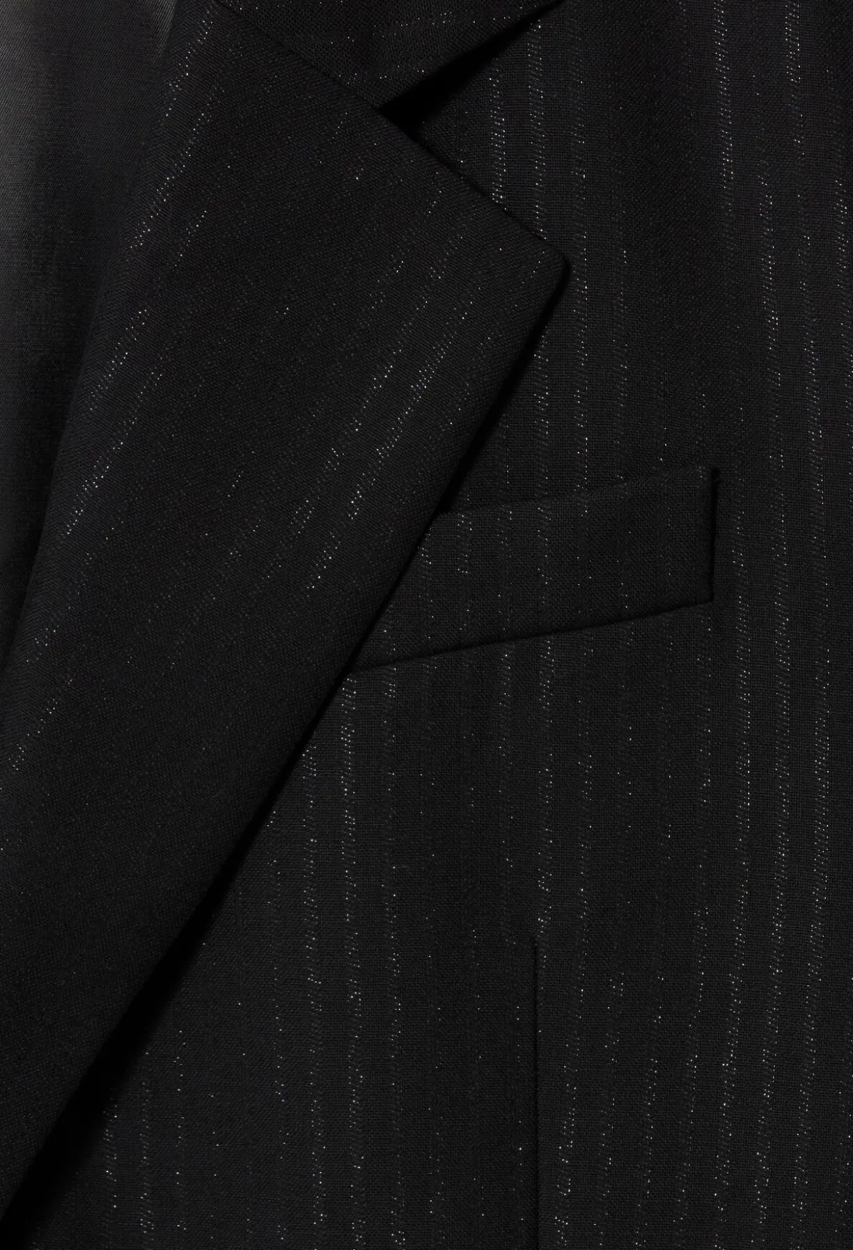 Veste droite tissu rayé scintillant