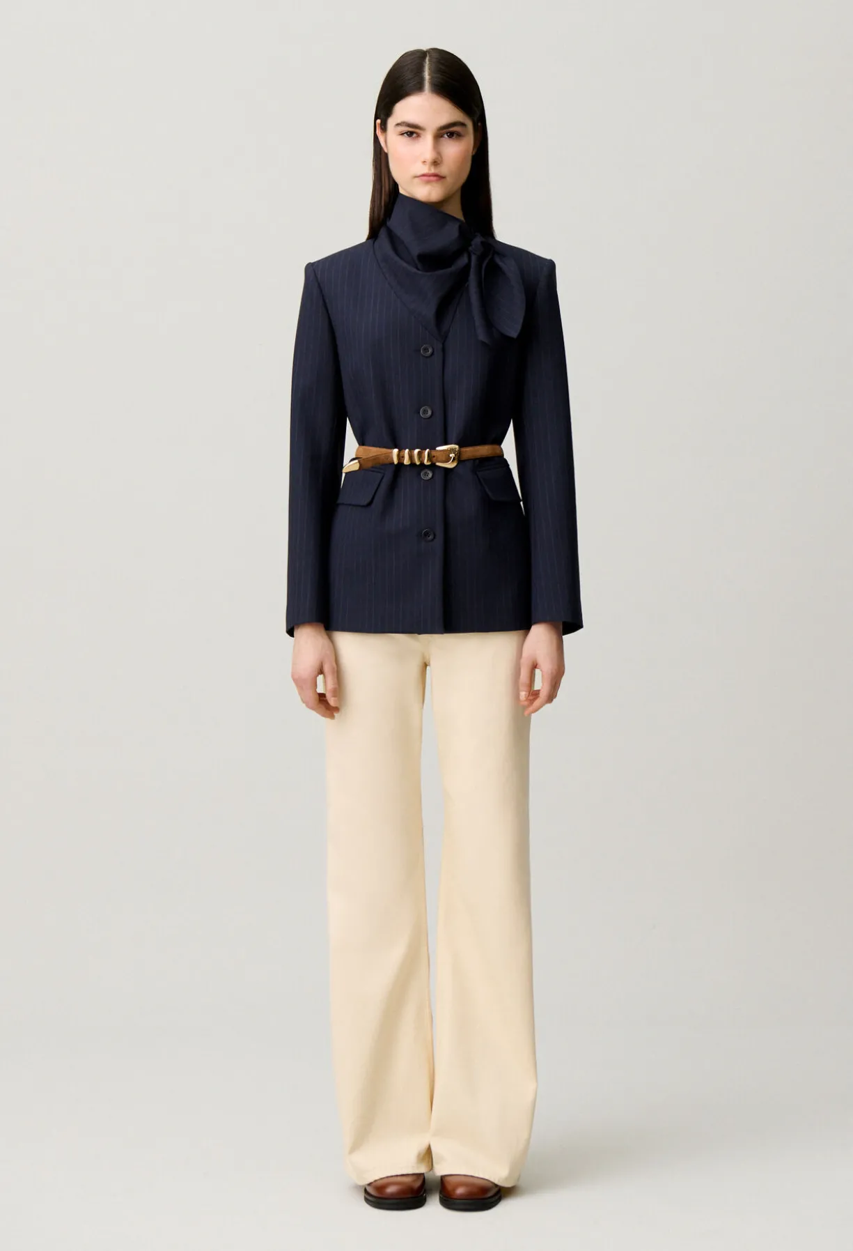 Veste laine foulard amovible