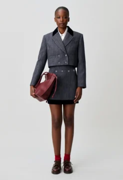 Veste tailleur bi-matière