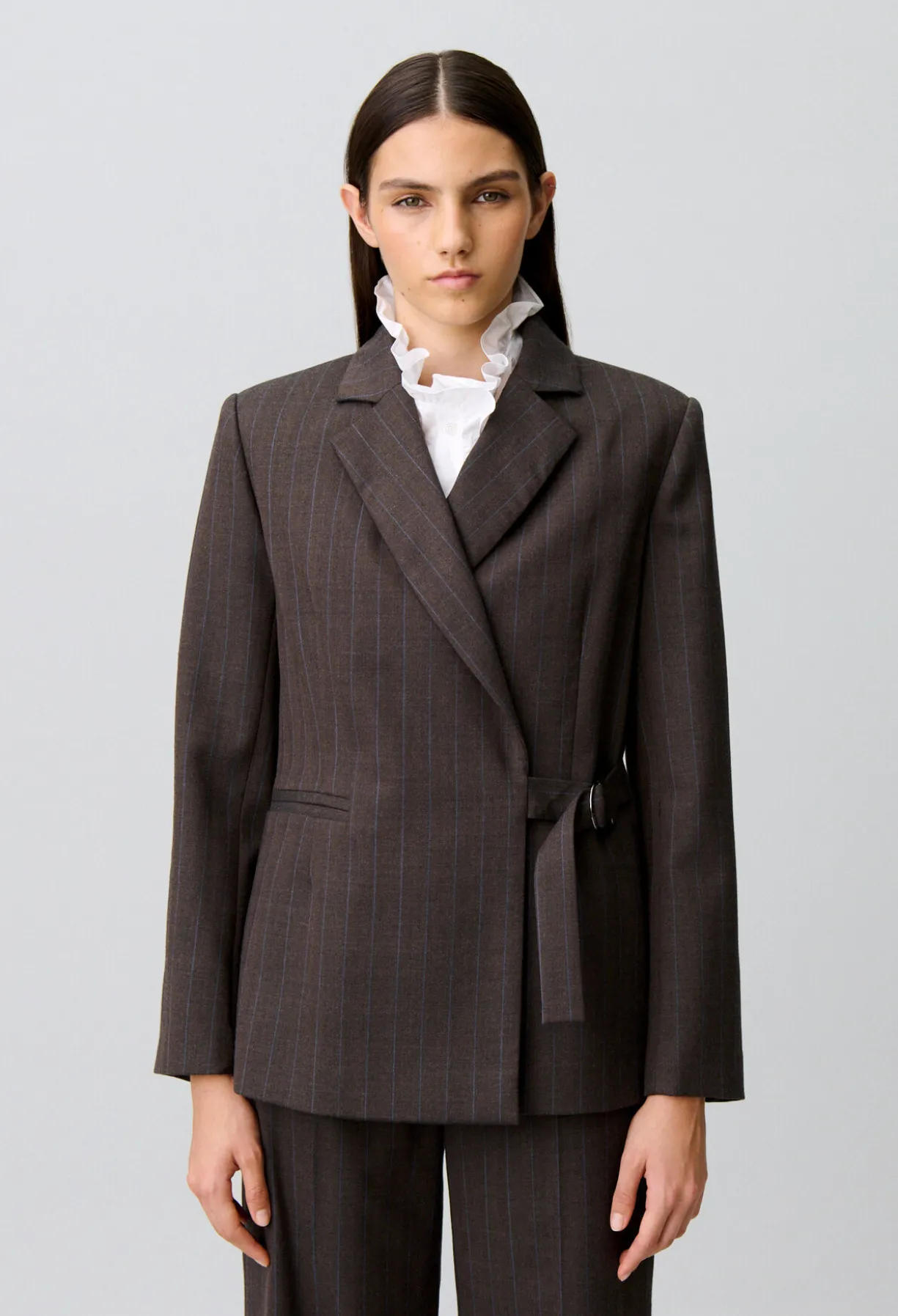 Veste tailleur droite rayée